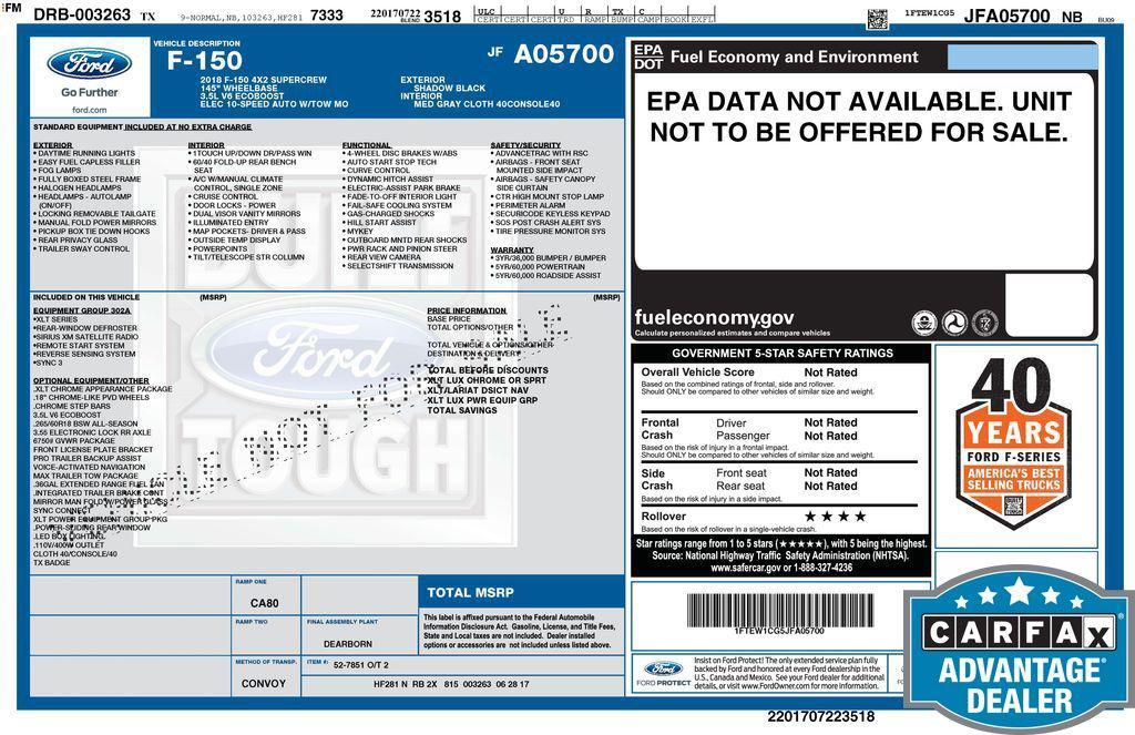 used 2018 Ford F-150 car, priced at $14,889