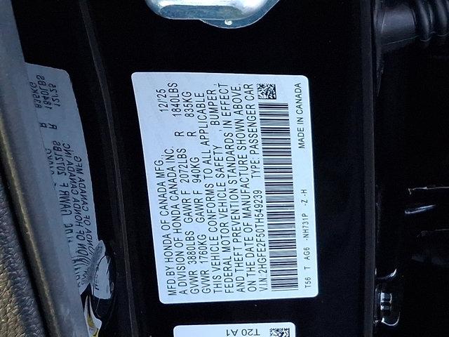 new 2026 Honda Civic car, priced at $27,790