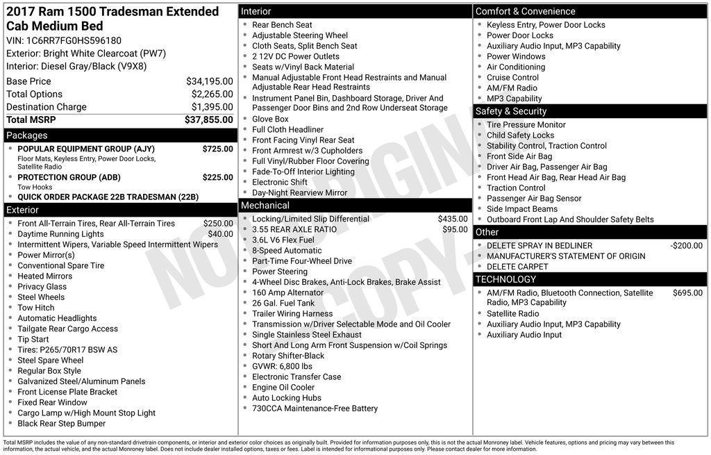 used 2017 Ram 1500 car, priced at $20,259