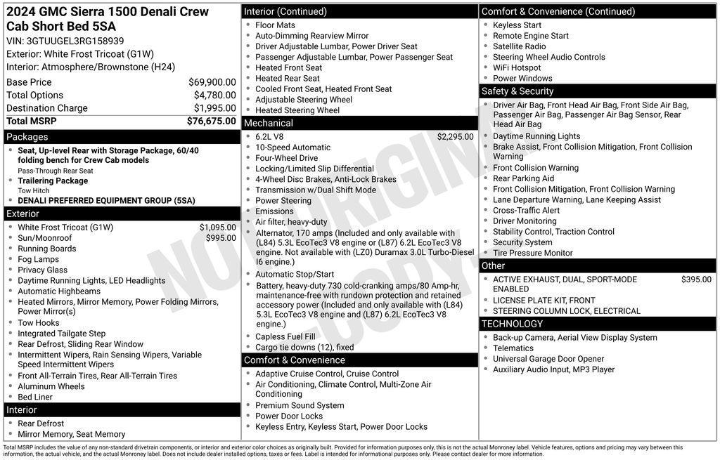 used 2024 GMC Sierra 1500 car, priced at $56,156