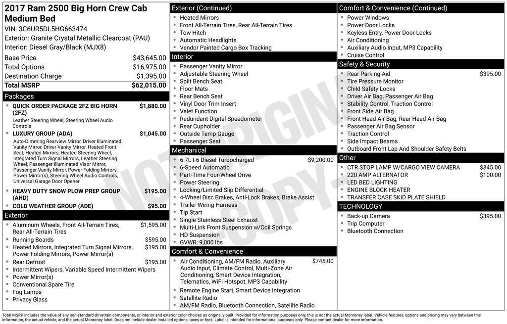 used 2017 Ram 2500 car, priced at $37,917