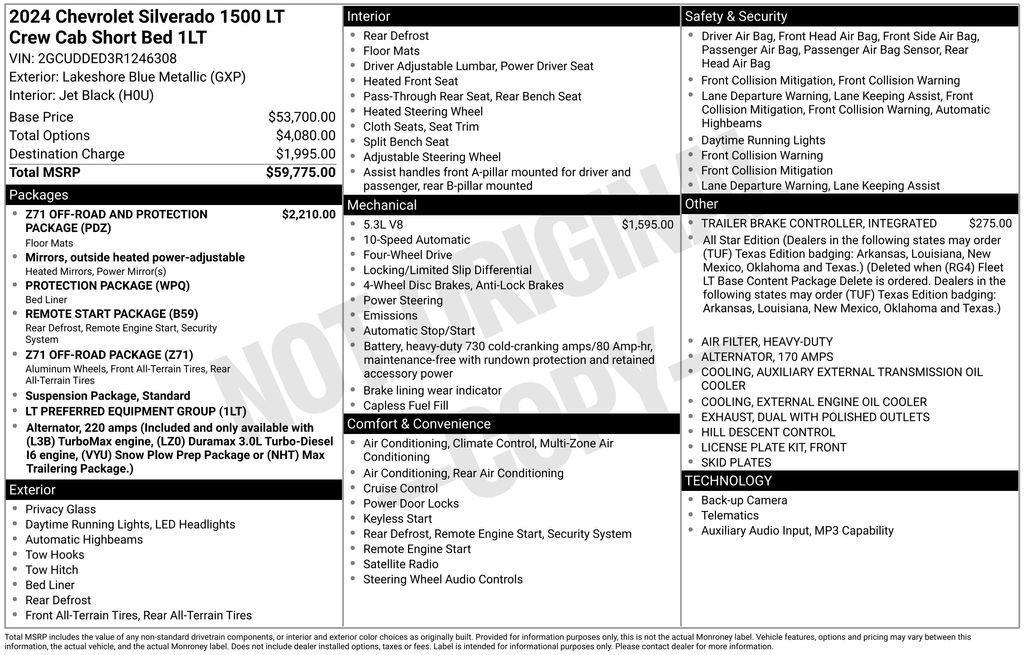 used 2024 Chevrolet Silverado 1500 car, priced at $43,727