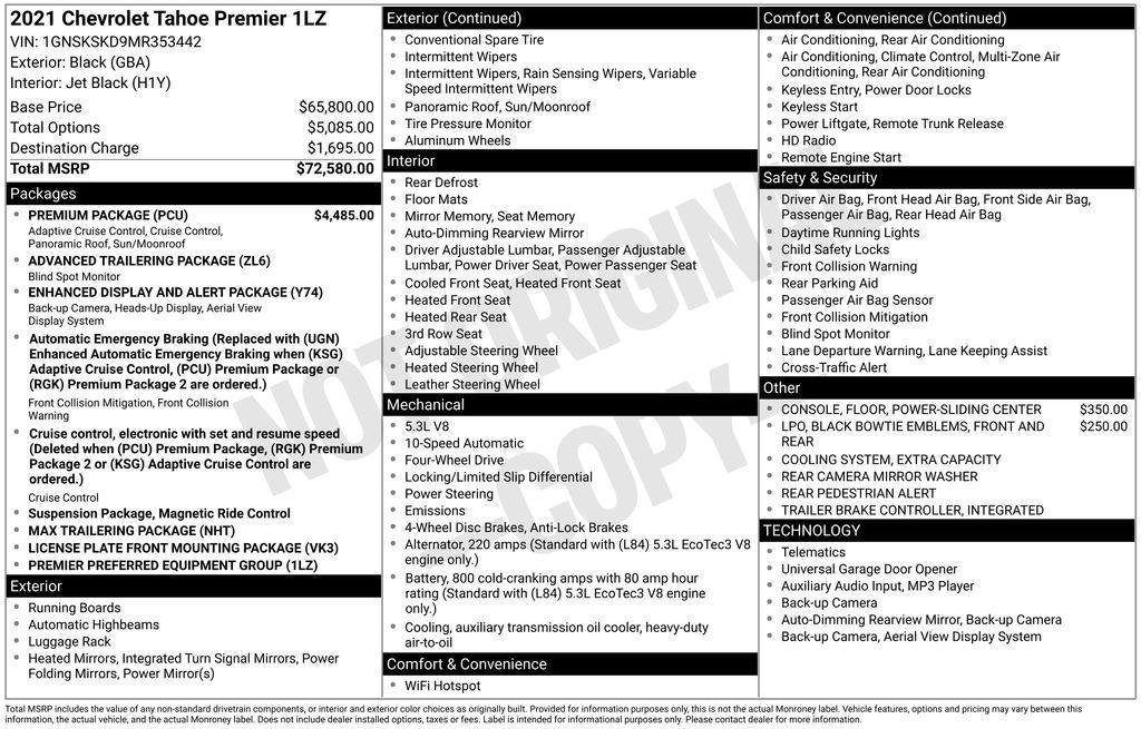 used 2021 Chevrolet Tahoe car, priced at $34,704