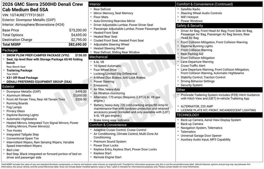 new 2026 GMC Sierra 2500 car, priced at $78,008