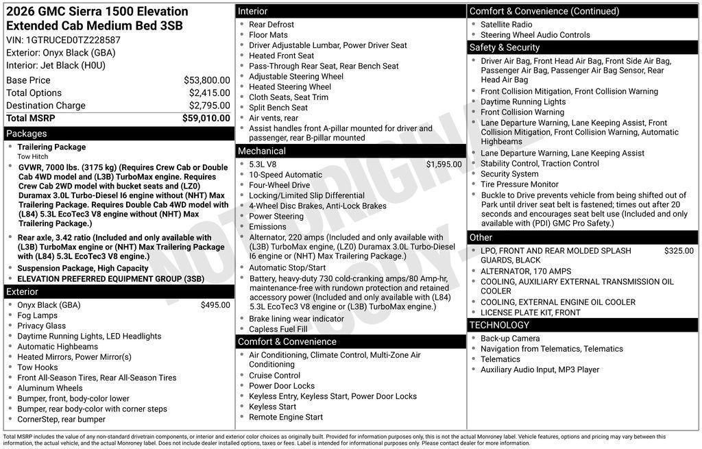 new 2026 GMC Sierra 1500 car, priced at $50,099