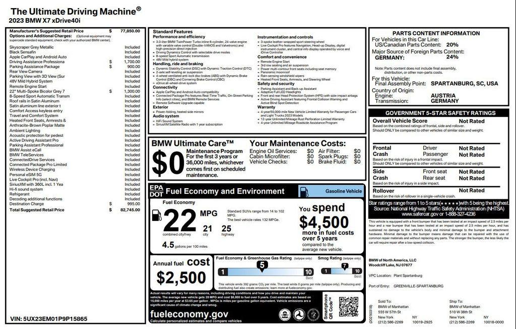 used 2023 BMW X7 car, priced at $61,999
