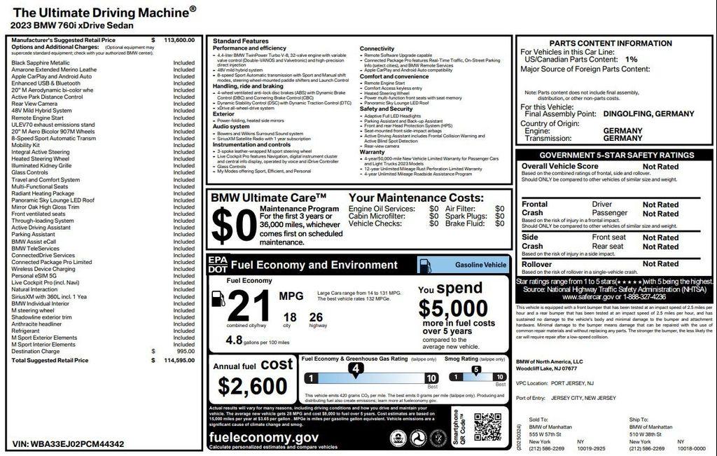 used 2023 BMW 760 car