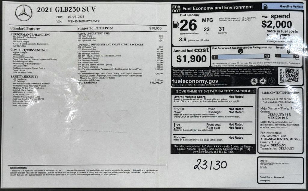 used 2021 Mercedes-Benz GLB 250 car, priced at $30,999