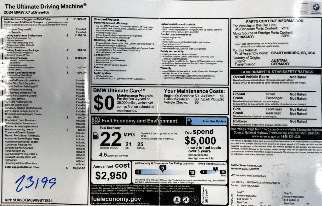 used 2024 BMW X7 car, priced at $67,999