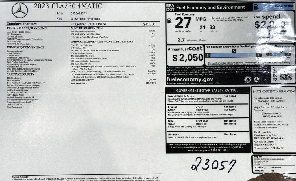 used 2023 Mercedes-Benz CLA 250 car, priced at $35,999