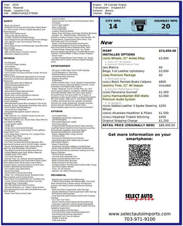 used 2018 Maserati Levante car, priced at $28,999