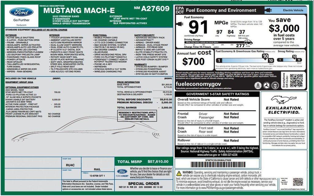 used 2022 Ford Mustang Mach-E car, priced at $27,999