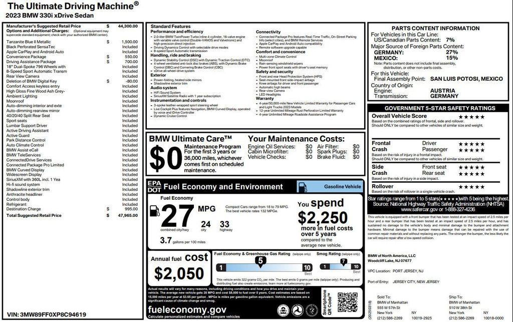 used 2023 BMW 330 car, priced at $35,999