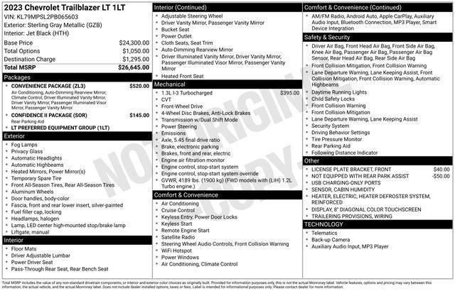 used 2023 Chevrolet TrailBlazer car, priced at $21,288