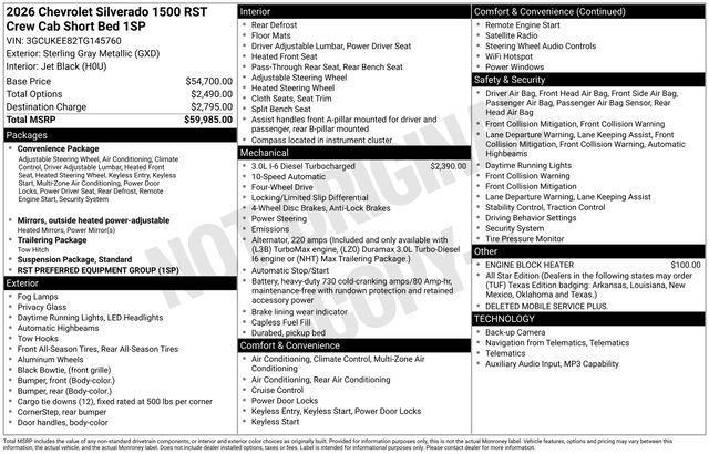 new 2026 Chevrolet Silverado 1500 car, priced at $52,198