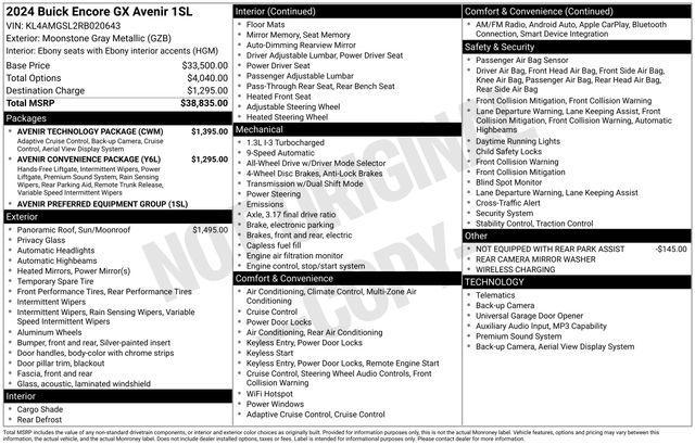 used 2024 Buick Encore GX car, priced at $29,000