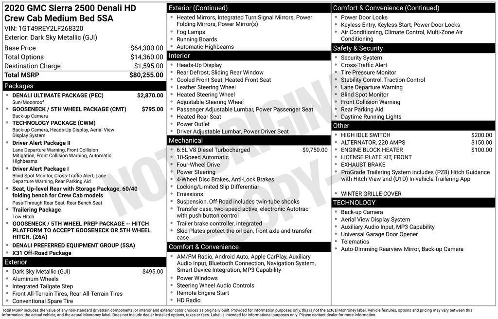 used 2020 GMC Sierra 2500 car, priced at $58,795