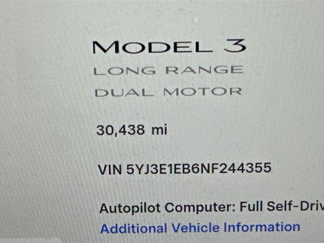 used 2022 Tesla Model 3 car, priced at $29,000
