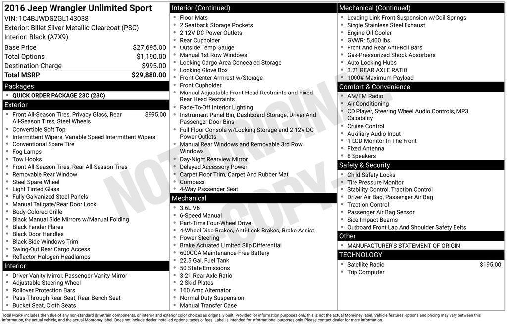used 2016 Jeep Wrangler Unlimited car, priced at $15,884