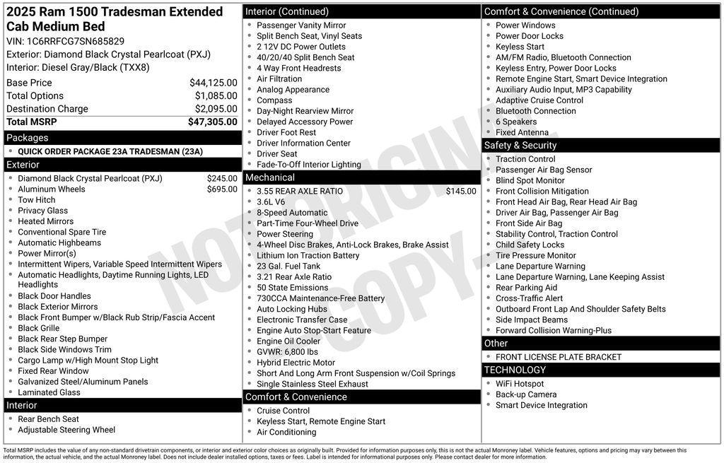 used 2025 Ram 1500 car, priced at $36,883