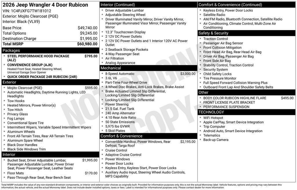 new 2026 Jeep Wrangler car, priced at $53,762