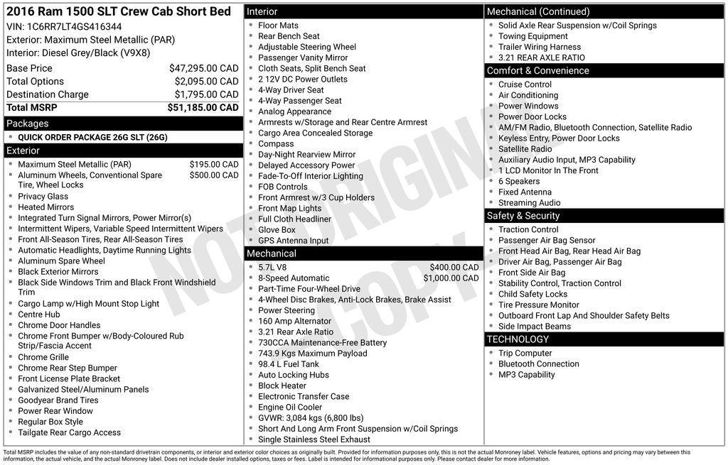 used 2016 Ram 1500 car, priced at $16,433