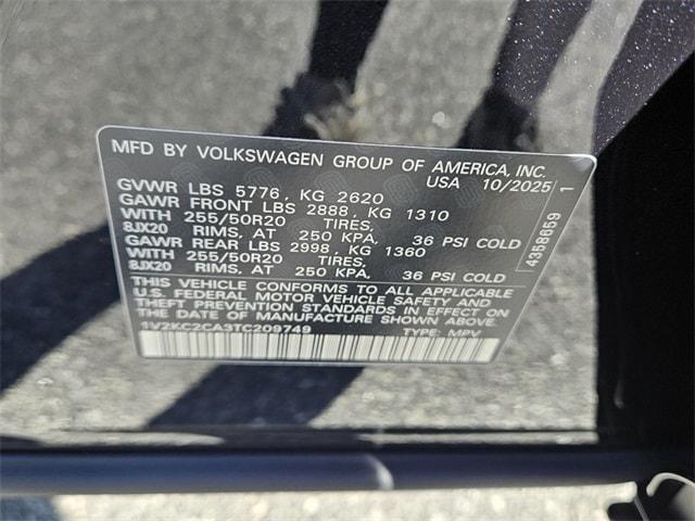 new 2026 Volkswagen Atlas Cross Sport car, priced at $43,746