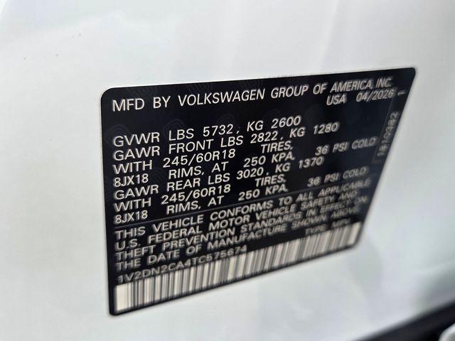 new 2026 Volkswagen Atlas car, priced at $37,384