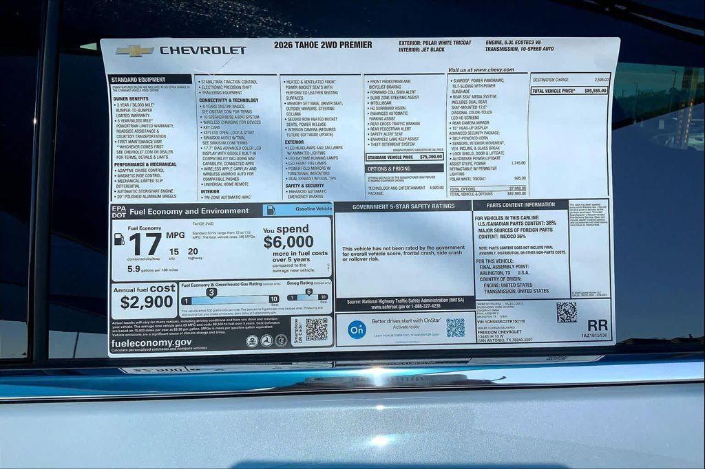 new 2026 Chevrolet Tahoe car, priced at $81,219