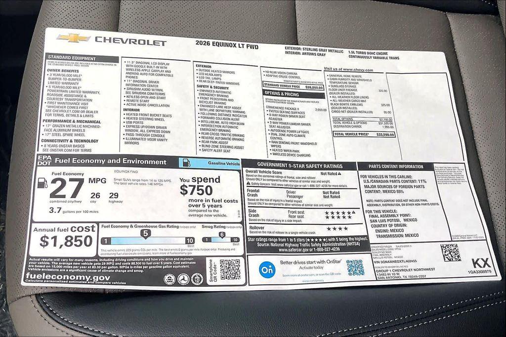 new 2026 Chevrolet Equinox car, priced at $33,219