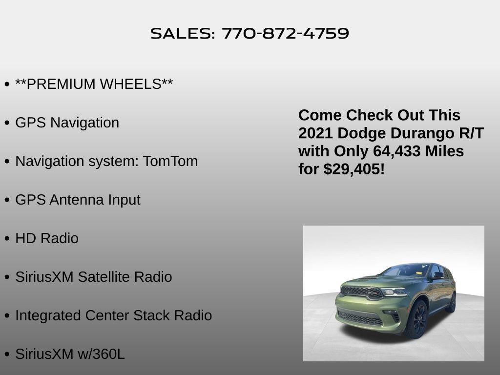used 2021 Dodge Durango car, priced at $29,405