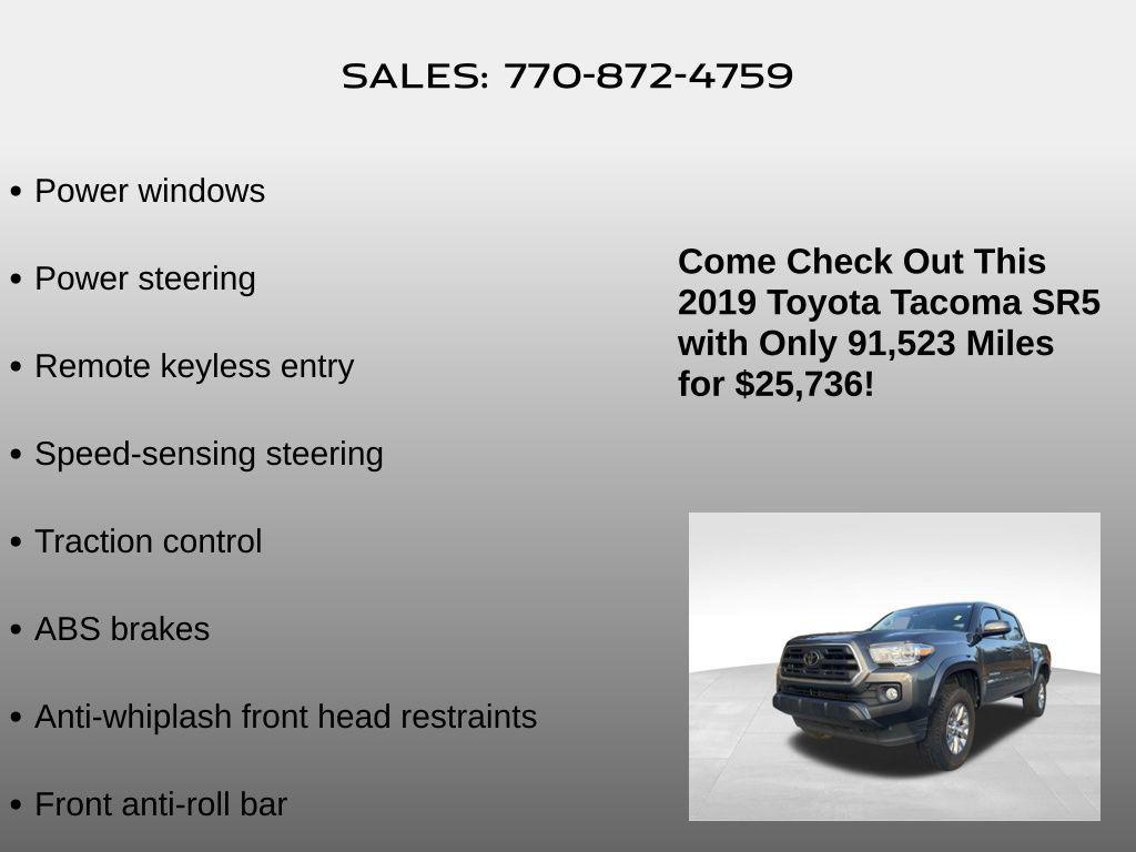 used 2019 Toyota Tacoma car, priced at $25,736