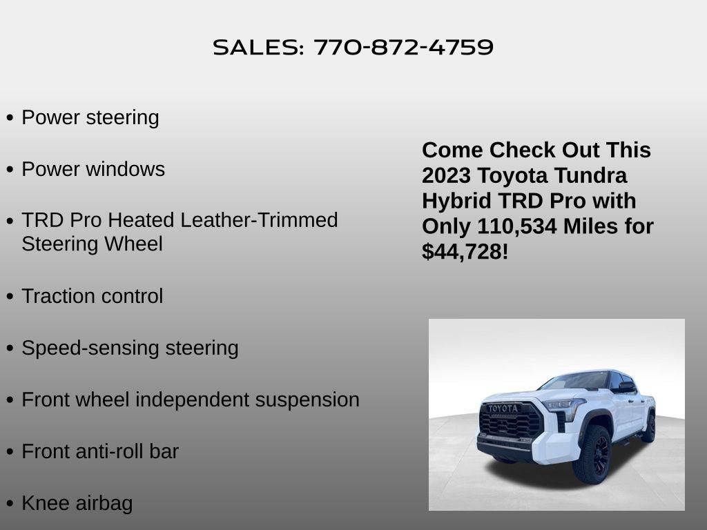 used 2023 Toyota Tundra Hybrid car, priced at $44,728