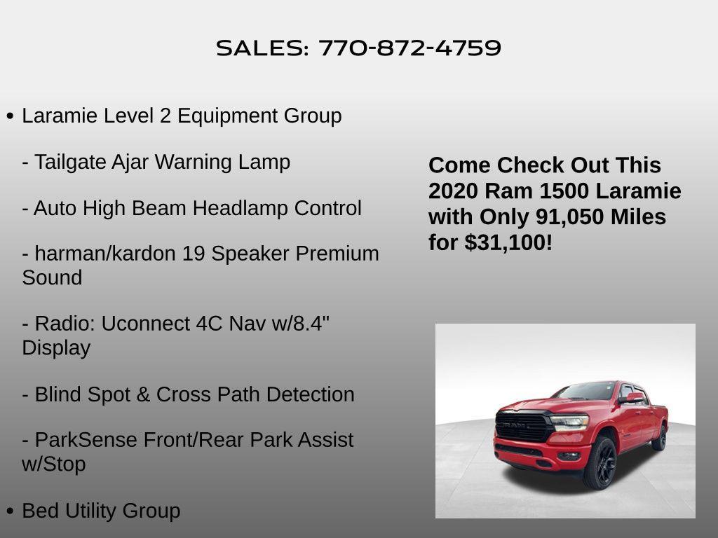 used 2020 Ram 1500 car, priced at $31,100
