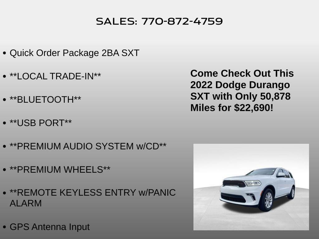 used 2022 Dodge Durango car, priced at $22,690