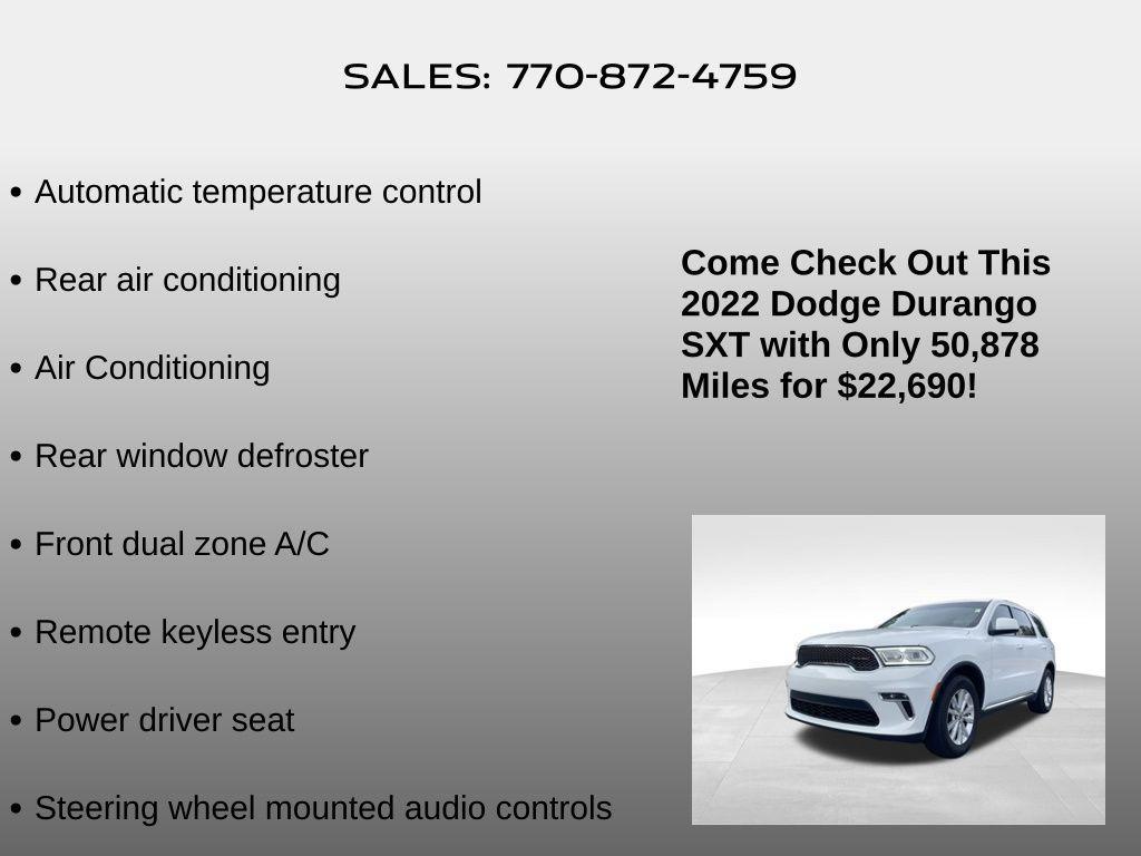 used 2022 Dodge Durango car, priced at $22,690