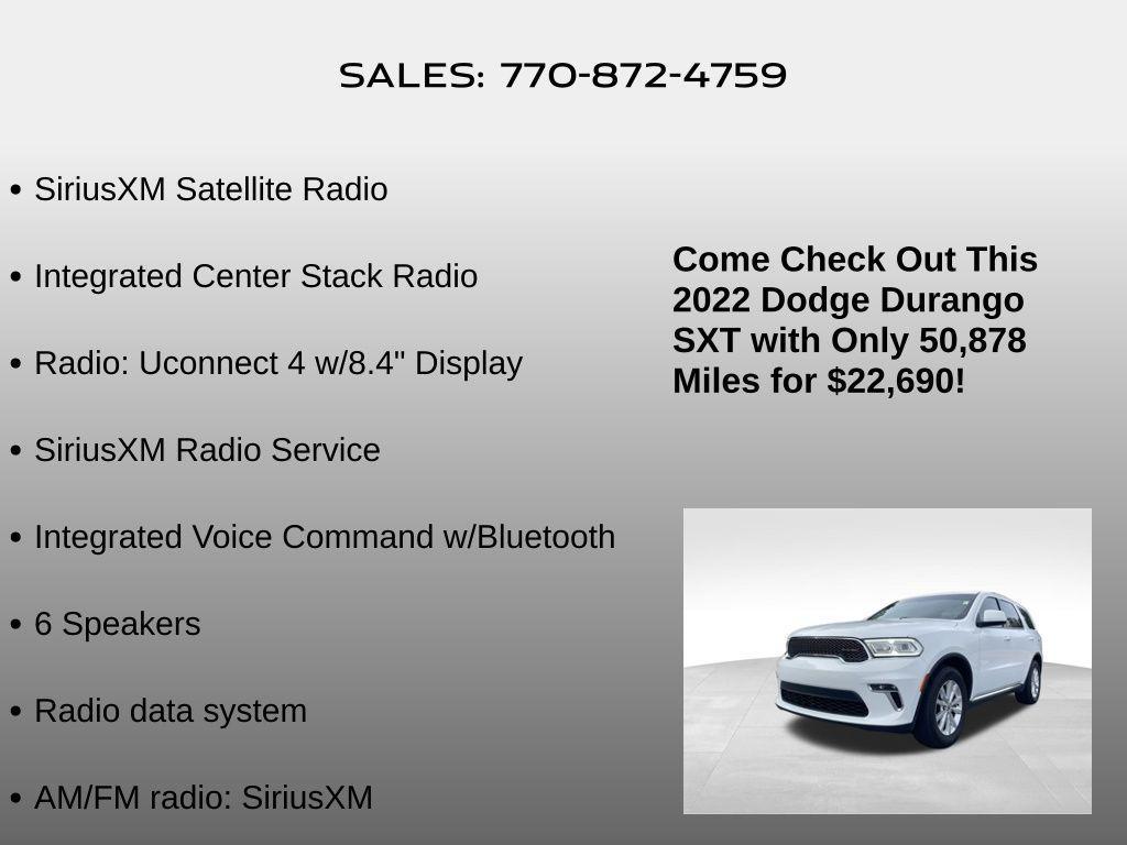 used 2022 Dodge Durango car, priced at $22,690