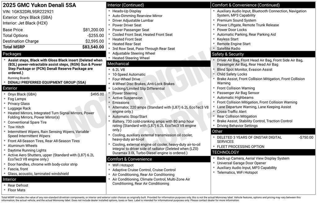 used 2025 GMC Yukon car, priced at $65,900