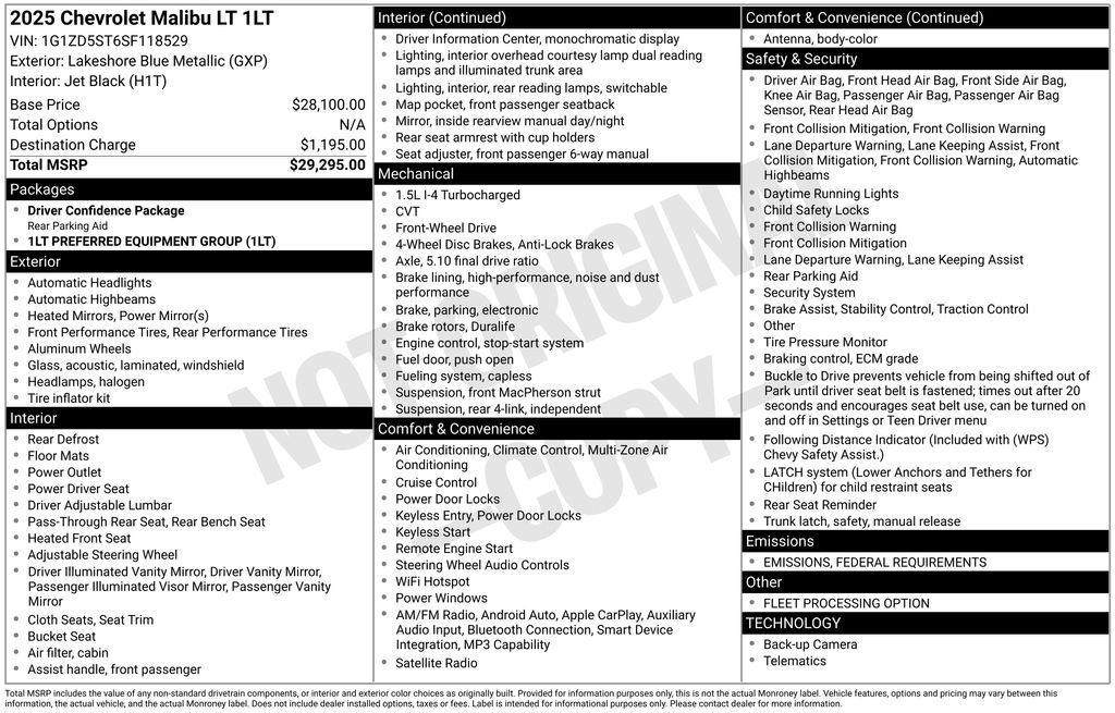 used 2025 Chevrolet Malibu car, priced at $18,587