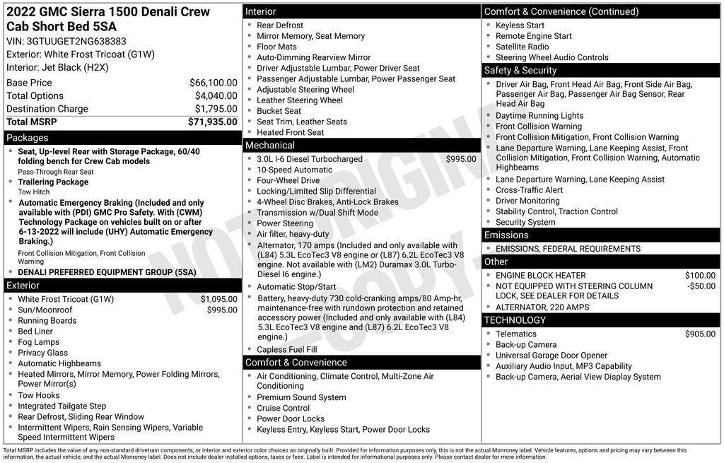 used 2022 GMC Sierra 1500 car, priced at $43,985