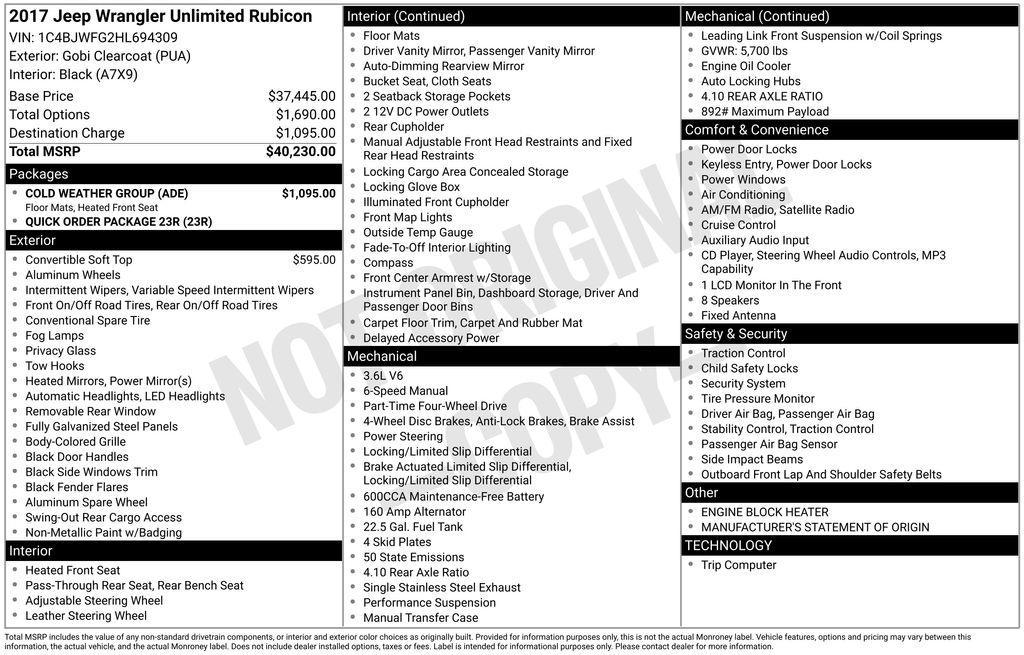 used 2017 Jeep Wrangler Unlimited car, priced at $22,685