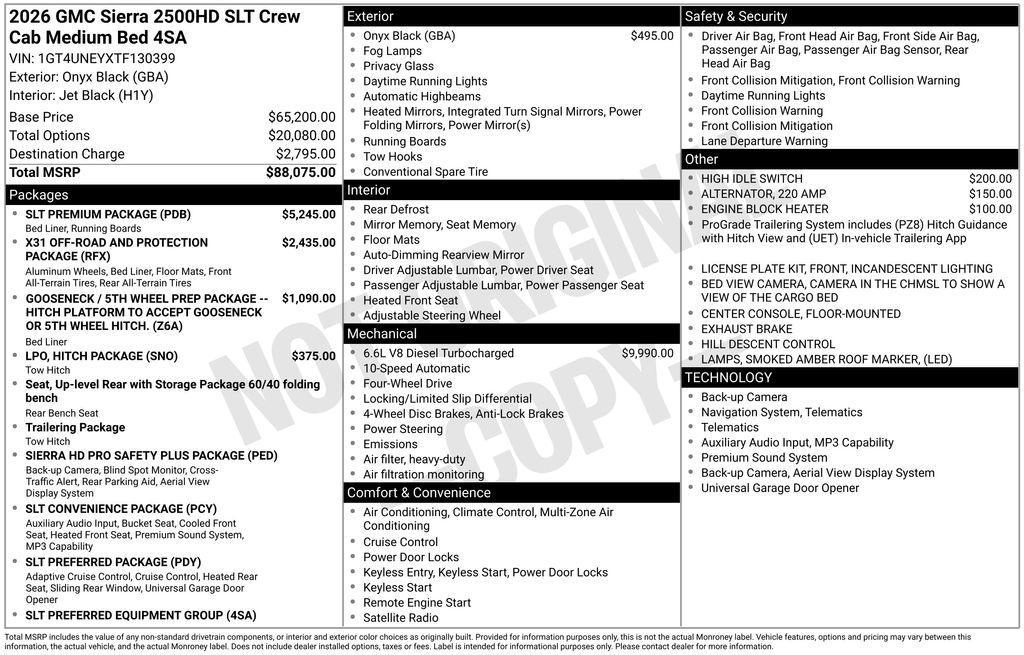 new 2026 GMC Sierra 2500 car, priced at $81,098