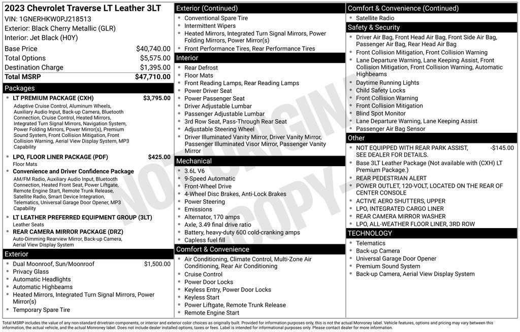 used 2023 Chevrolet Traverse car, priced at $27,400
