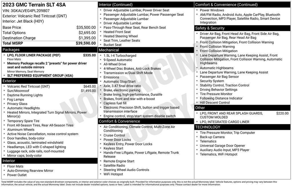 used 2023 GMC Terrain car, priced at $28,000