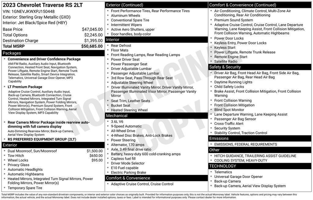 used 2023 Chevrolet Traverse car, priced at $29,869