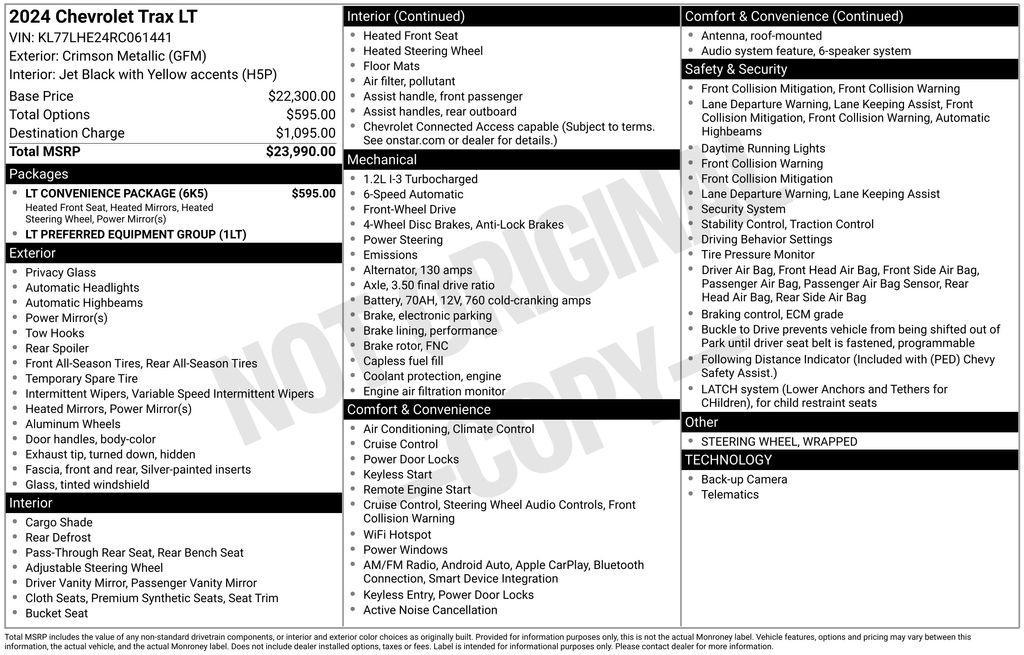 used 2024 Chevrolet Trax car, priced at $18,396