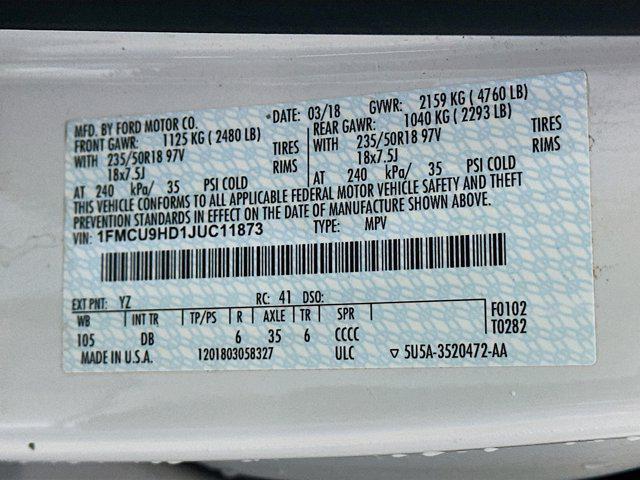 used 2018 Ford Escape car, priced at $12,487