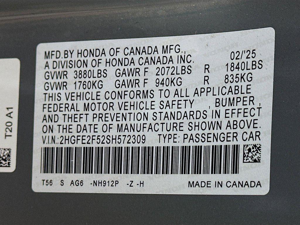 used 2025 Honda Civic car, priced at $25,886