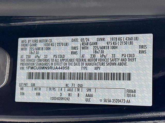 used 2024 Ford Escape car, priced at $17,496