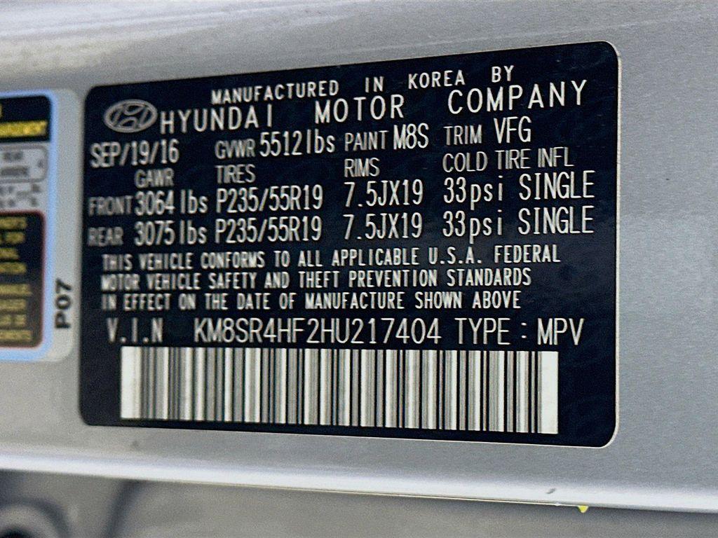 used 2017 Hyundai Santa Fe car, priced at $12,395